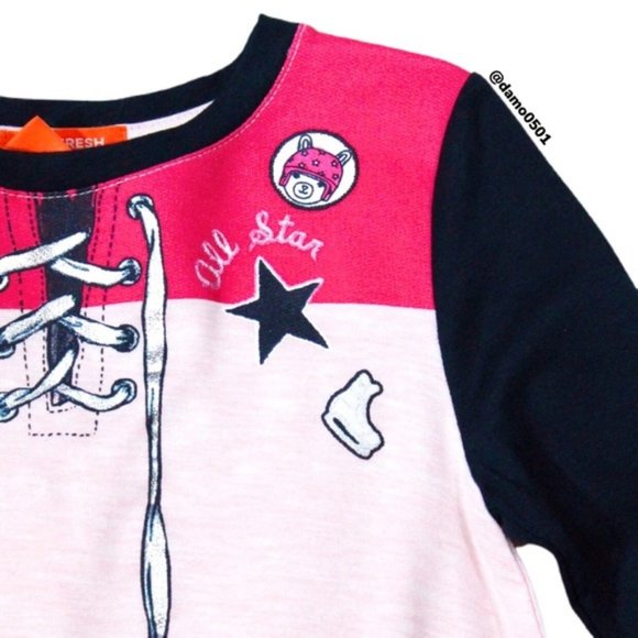 NWT Joe Fresh Pink Graphic Hockey Inspired Dress - Picture 3 of 8